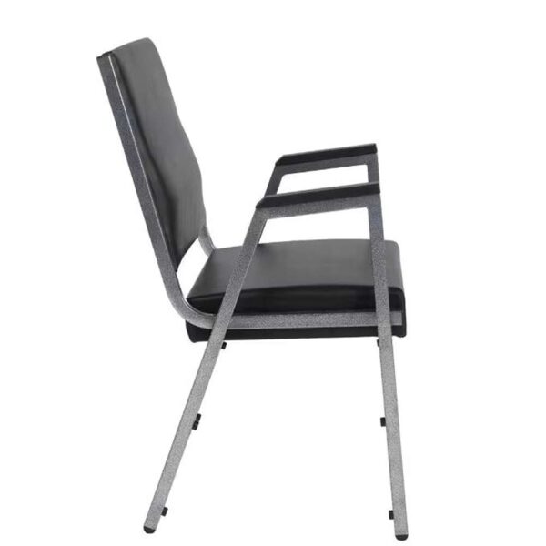 Hercules Series Vinyl 1000 lbs. Rated Bariatric Medical Reception Chair in Antimicrobial Black Vinyl with Arms