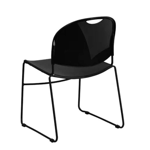 Plastic Stackable Side Chair in Black
